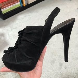 Guess Black Velvet Heels